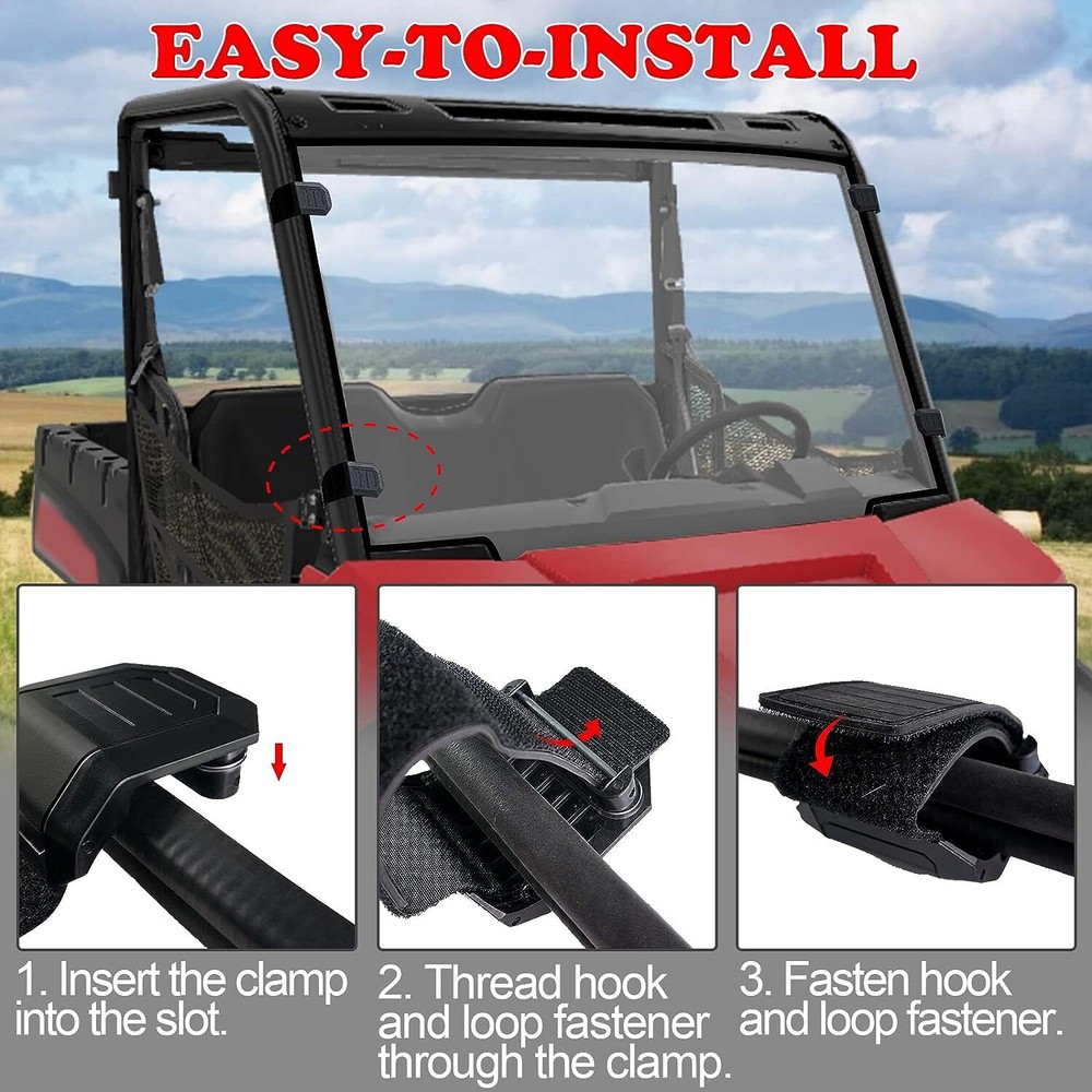 Scratch Resistant UTV Windshield for Polaris Ranger Midsize 500/570 Crew/EV/ETX