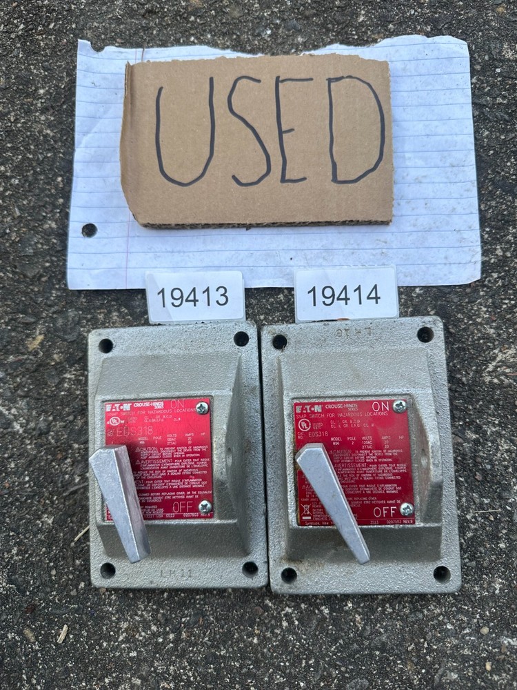 Cooper Crouse-Hinds Explosion Proof 2P Snap Switch 1" EDS318