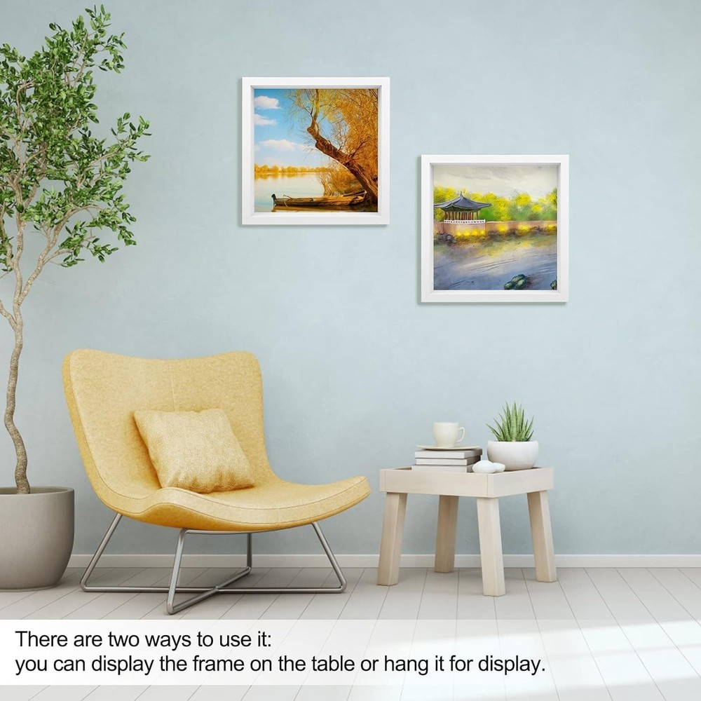 4 Pack 8 x 8in Shadow Box Picture Frame 3D Frames Shadow Box Square Acrylic S...