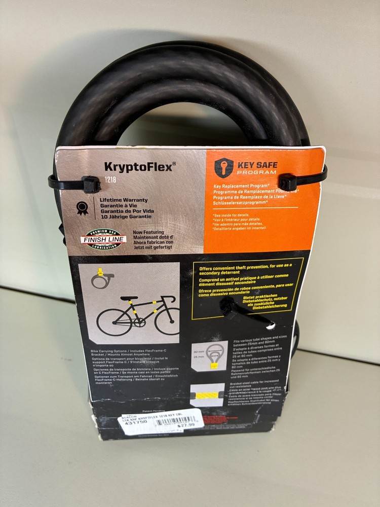 Kryptonite KryptoFlex 1218 6 ft Key Cable w/ FlexFrame-C bracket