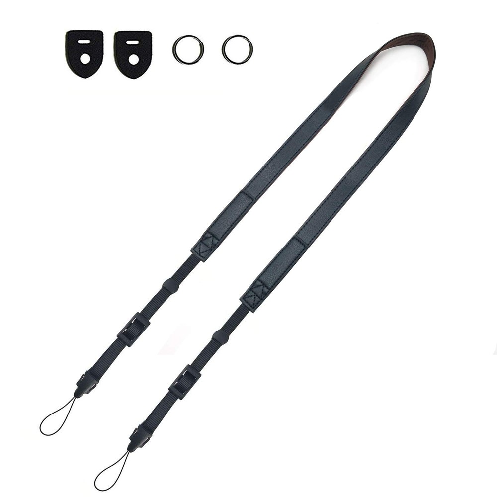 CHMETE Camera Neck Strap Leather Black 143cm,