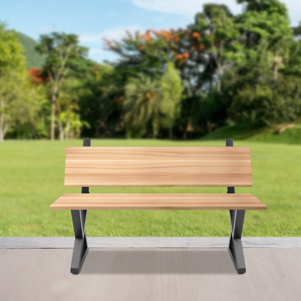 2PCS Bench Legs, Triangle Metal Bench Legs, Bench Legs with Backrest Bracket