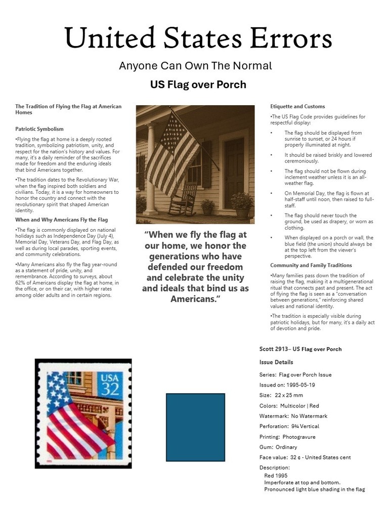 Centsational Custom Presentation Panel For Error SN 2913 - 8.5” X 11”