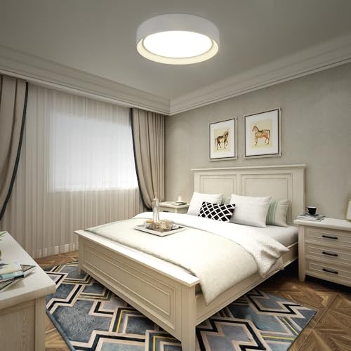 Dimmable Led Flush Mount Ceiling Light,15.75 Dimmable 15.75 Inch White