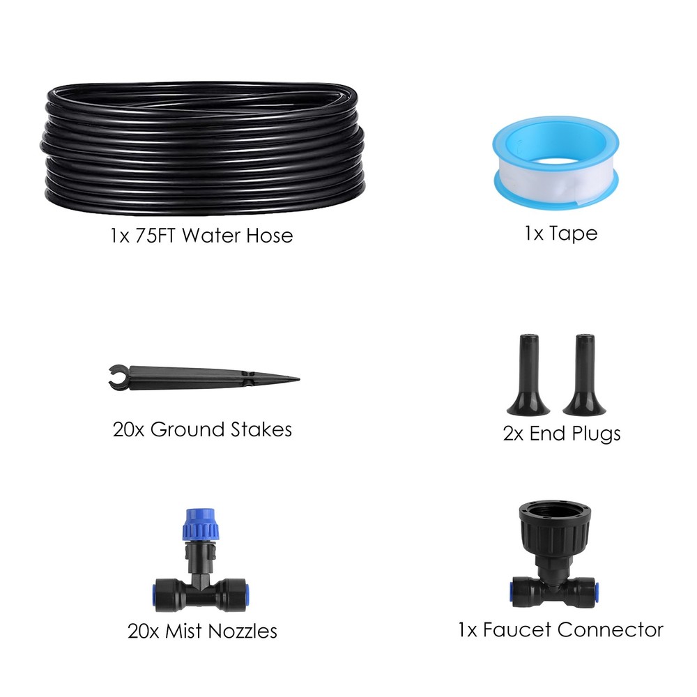 75FT Mist Drip Irrigation System Garden Lawn Flower Automatic Watering System US