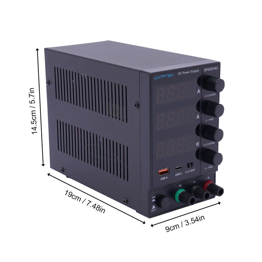 0-30V 0-10A DC Power Supply Lab Variable Adjustable Regulated Bench Switching