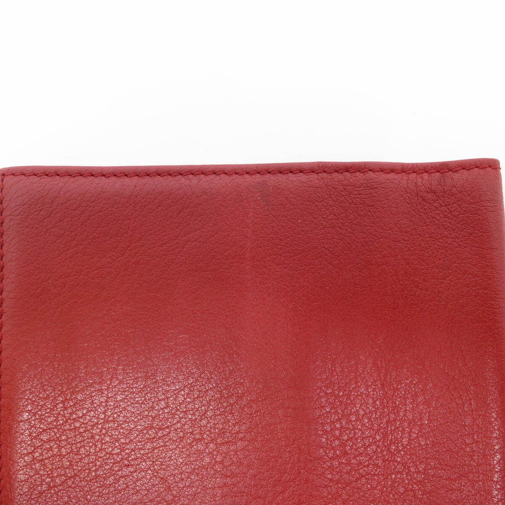 Authentic LOEWE Book Protector Red Leather #B03462S