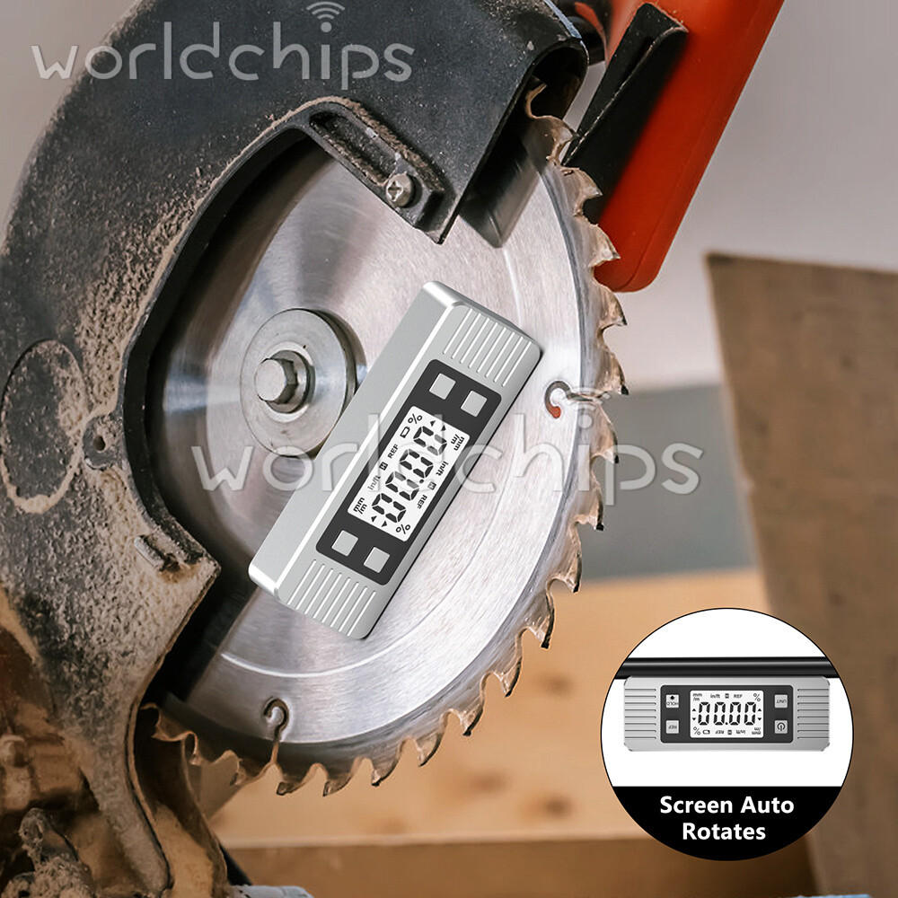 3in1 Protractor Inclinometer Level Ruler 4*90° Digital LCD Display W/ Backlight