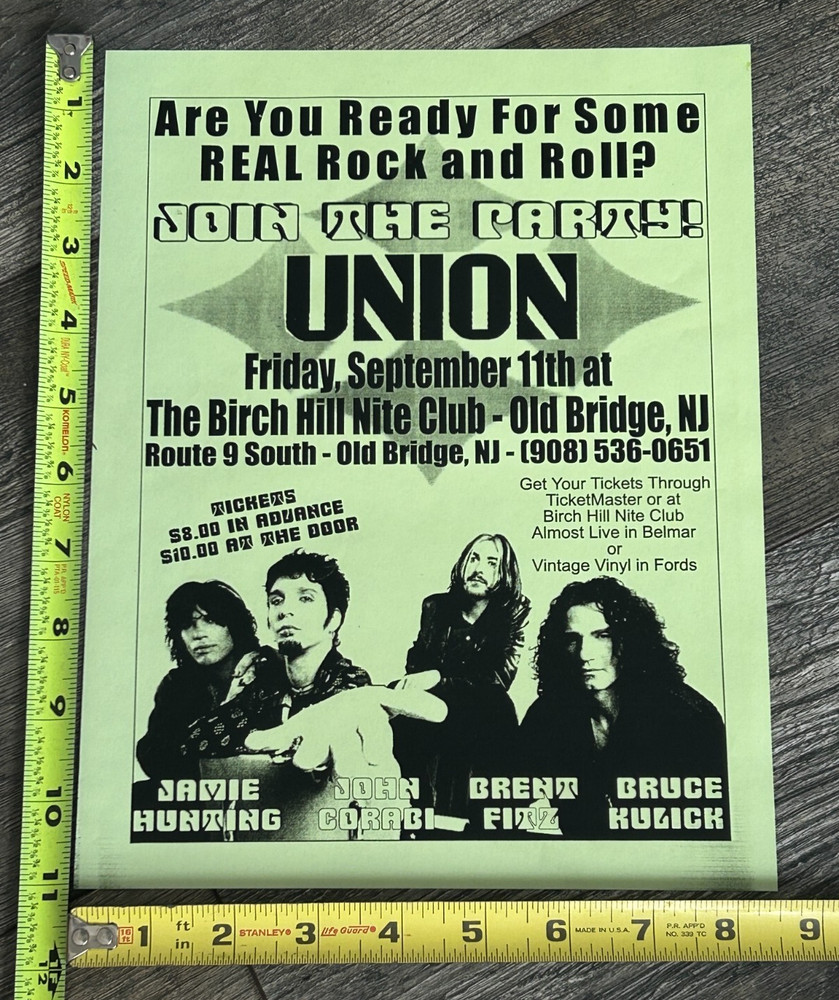 Kiss Handbill Concert Ad Flyer BRUCE KULICK Union Band Birch Hill Old Bridge NJ