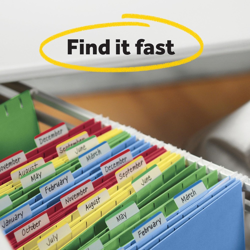 Post-it Tabs, 1 inch Solid, Red, Yellow, Blue, 0.4" x 2.8", Blue