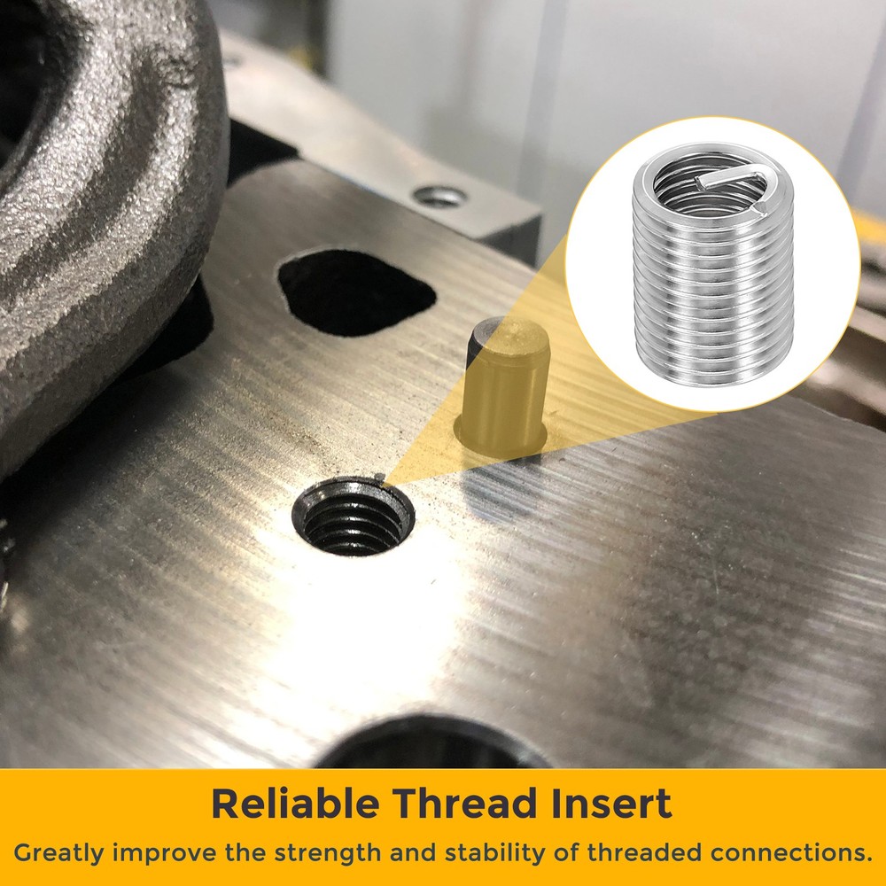 50pcs Wire Thread Inserts M8 x 1.25 x 2.5D Metric Helical Threaded Sleeve