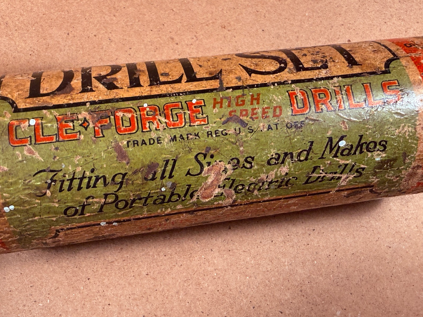 CLEVELAND Ohio TWIST DRILL CO. WOOD STORAGE INDEX Mechanics Set No. 57 TUBE ONLY