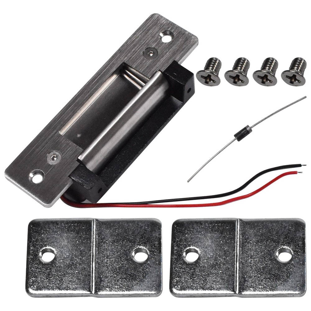 For 12VDC Fail-Secure/Fail-Safe Adjustable Electric Door Strike Lock - Black