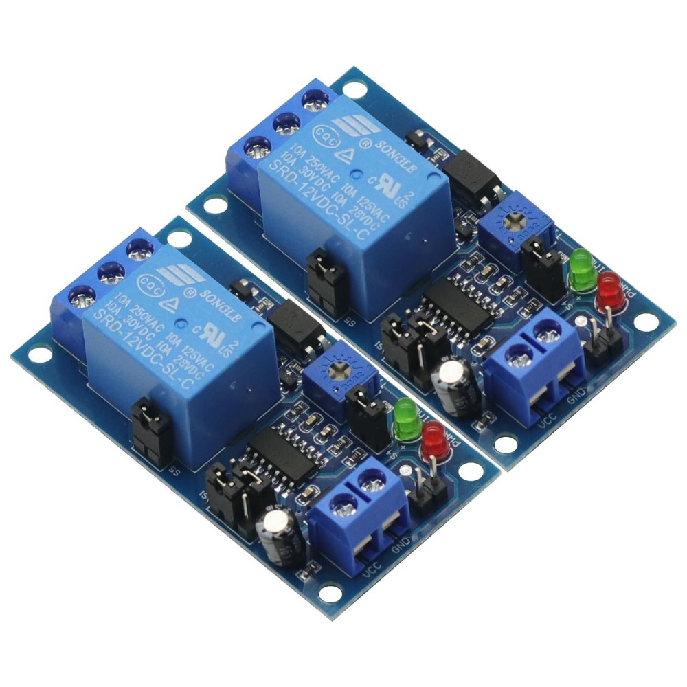 2PCS Delay DC 12V Relay Delay Turn On/Delay Turn off Switch Module with Timer Bo