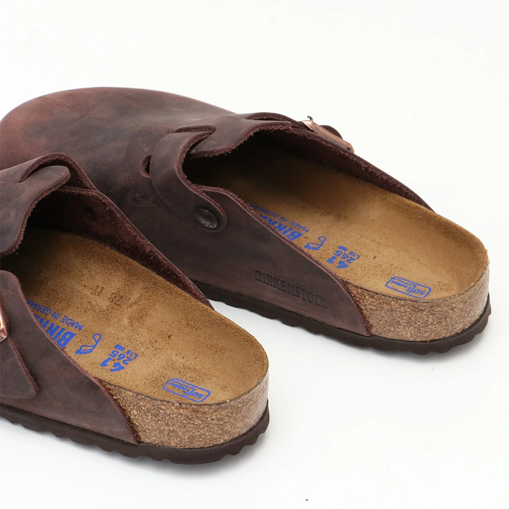 Birkenstock Boston Habana Oiled Leather Soft Footbed Clogs Women's Shoes