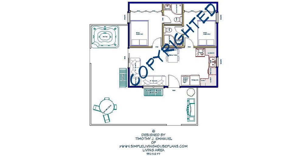 552sqft - 23'x24' - 2bedrms2baths - Tiny House design - ala cart