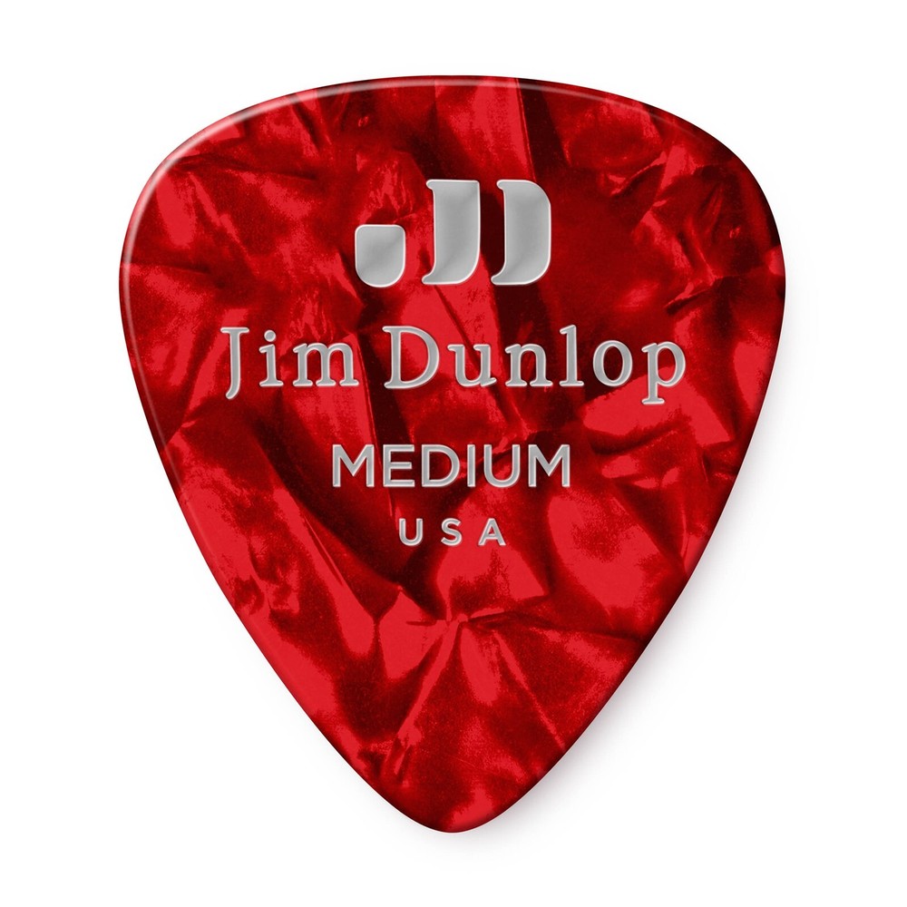 Dunlop Guitar Picks 12 Pack Celluloid Red Pearloid Medium .73mm