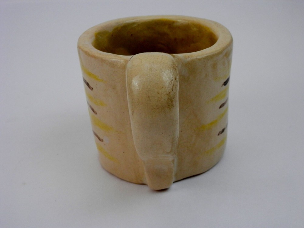 Whimsical Handmade Art Pottery Mug Handpainted 1908 Buick