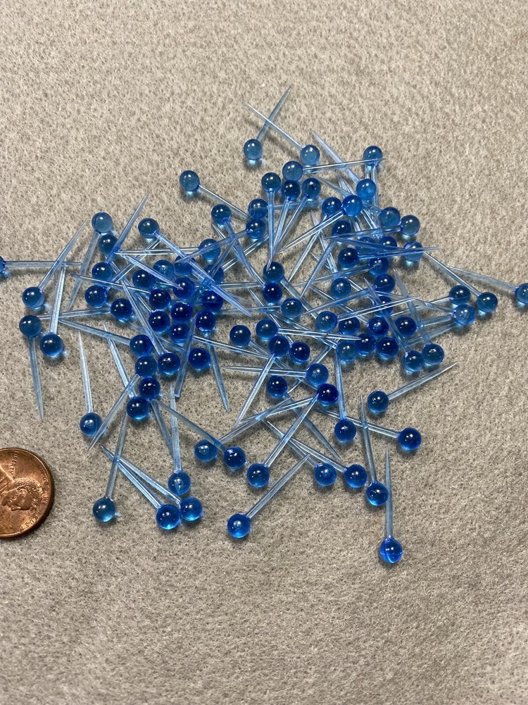 Vintage Royal Blue Translucent Sparkle Push Pins (Sequin Pins)