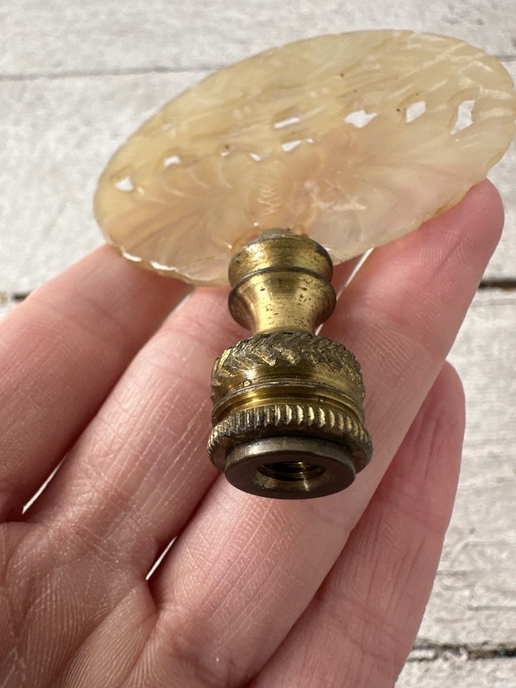 Vintage 1940s Translucent Jade Lamp Shade Finials