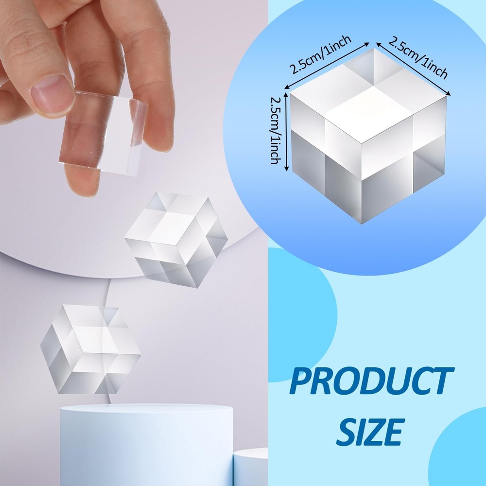 16Pcs Acrylic Square Display Block Clear Polished Acrylic Risers Display Stan...