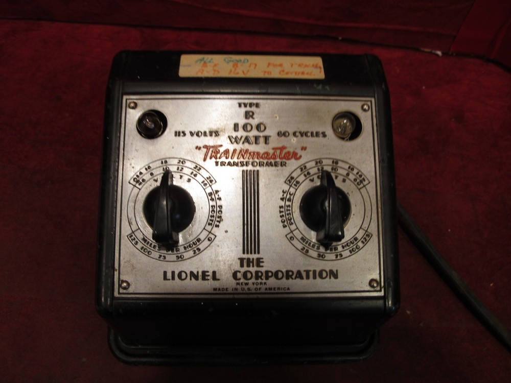 Lionel Type R Trainmaster Transformer 100 watt, Tested. Ready to use!