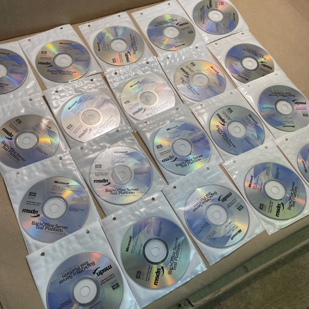 Microsoft MSDN Back Office Server Test Platform Discs 1-20 -Oct. 1999 Int’l Pack