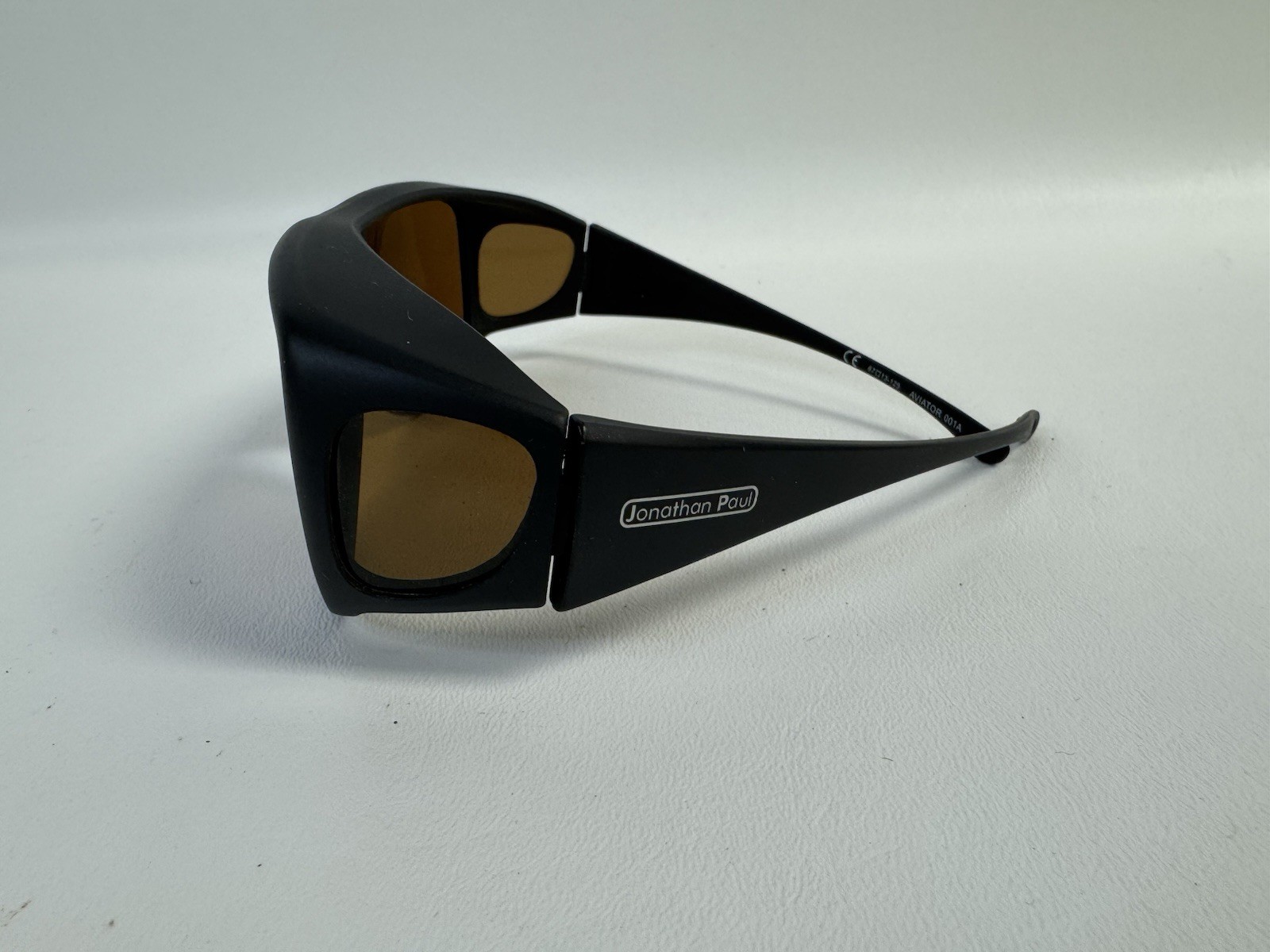 JONATHAN PAUL Polarized XL Sunglasses Fitovers Aviator Black Amber AV001A