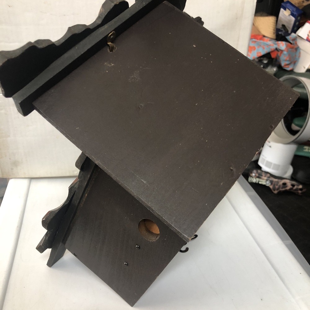 Rare mid century Mi Ken wood cuckoo clock Working Missing Weights