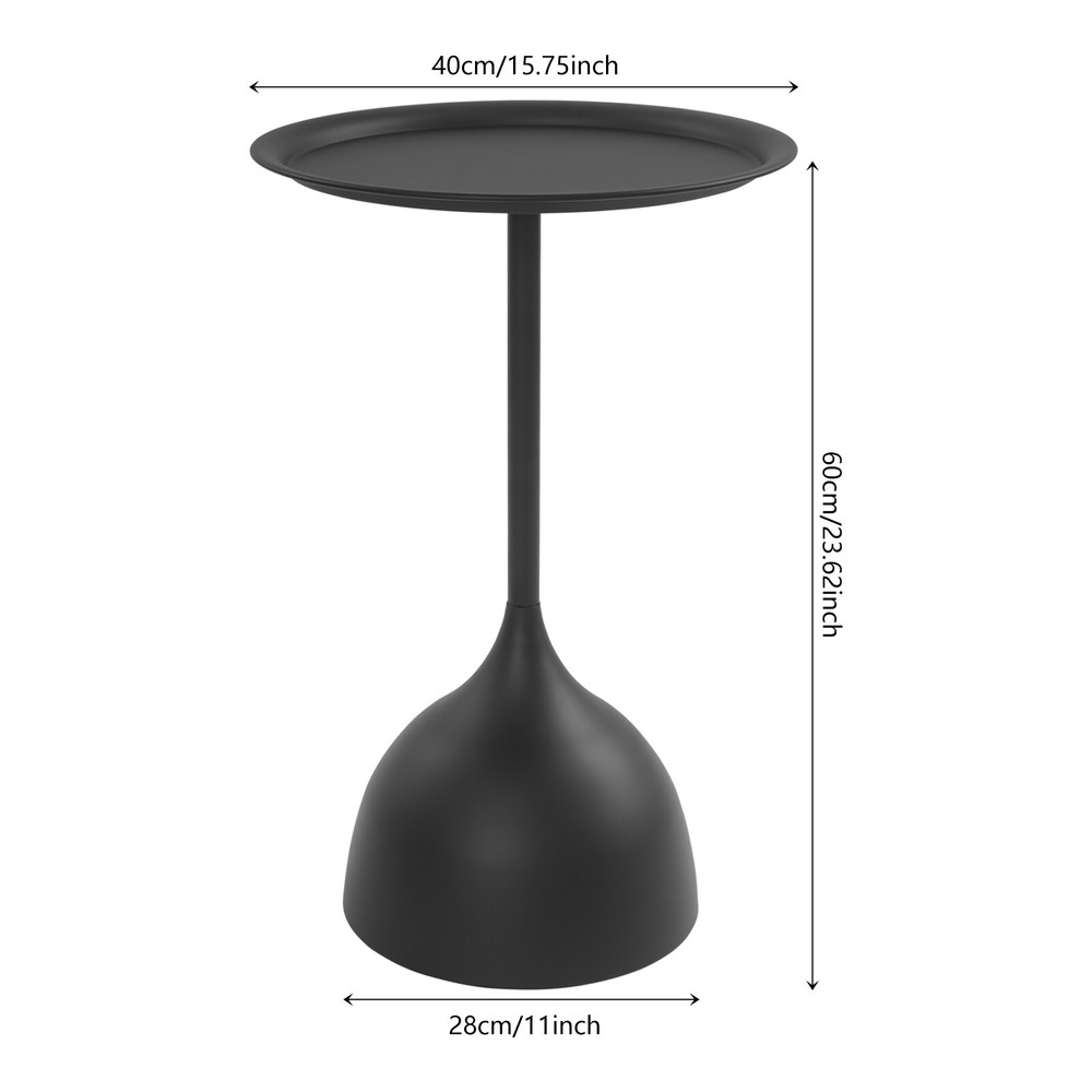 Modern Side End Table Round Side Table Freestanding Living Room Side Table Black