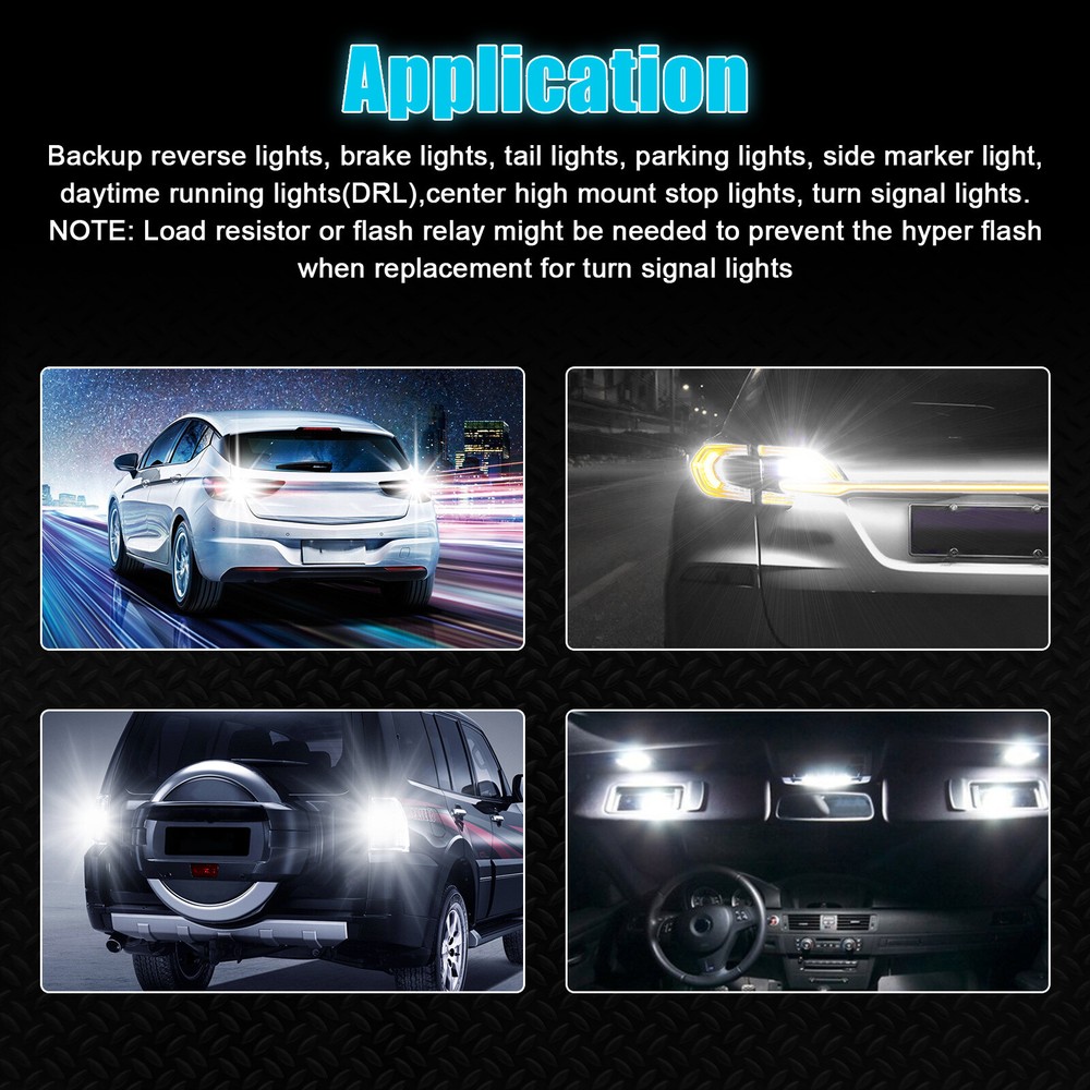 4Pcs 1156 LED Tail Brake Stop Reverse Parking Turn Signal Light Bulb Super White