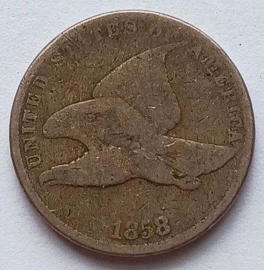 1858 Flying Eagle Cent Small Letters - VG, 1C Penny coin