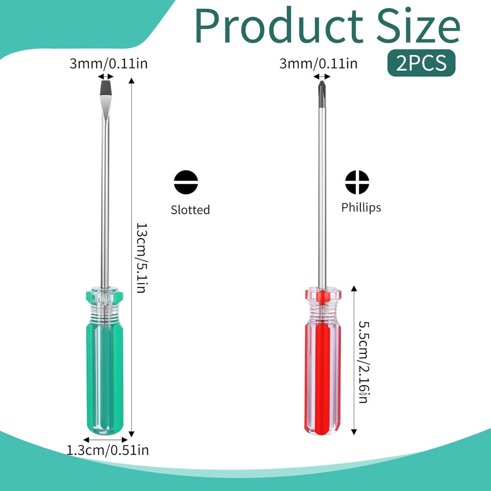 Magnetic Screwdriver Set, Small Screwdriver Tool ​Flat Head and Phillips Screw D