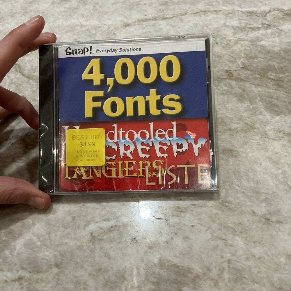 Snap! 4,000 Fonts - CD-ROM Sealed - Everyday Solutions - 2001 - PC Software