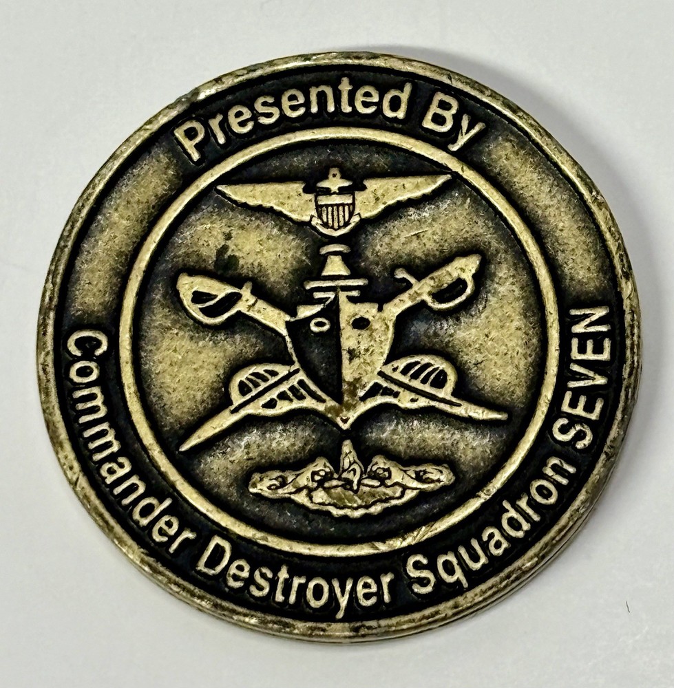 US Navy Commander Destroyer Squadron 7 COMDESRON 7 USN Challenge Coin