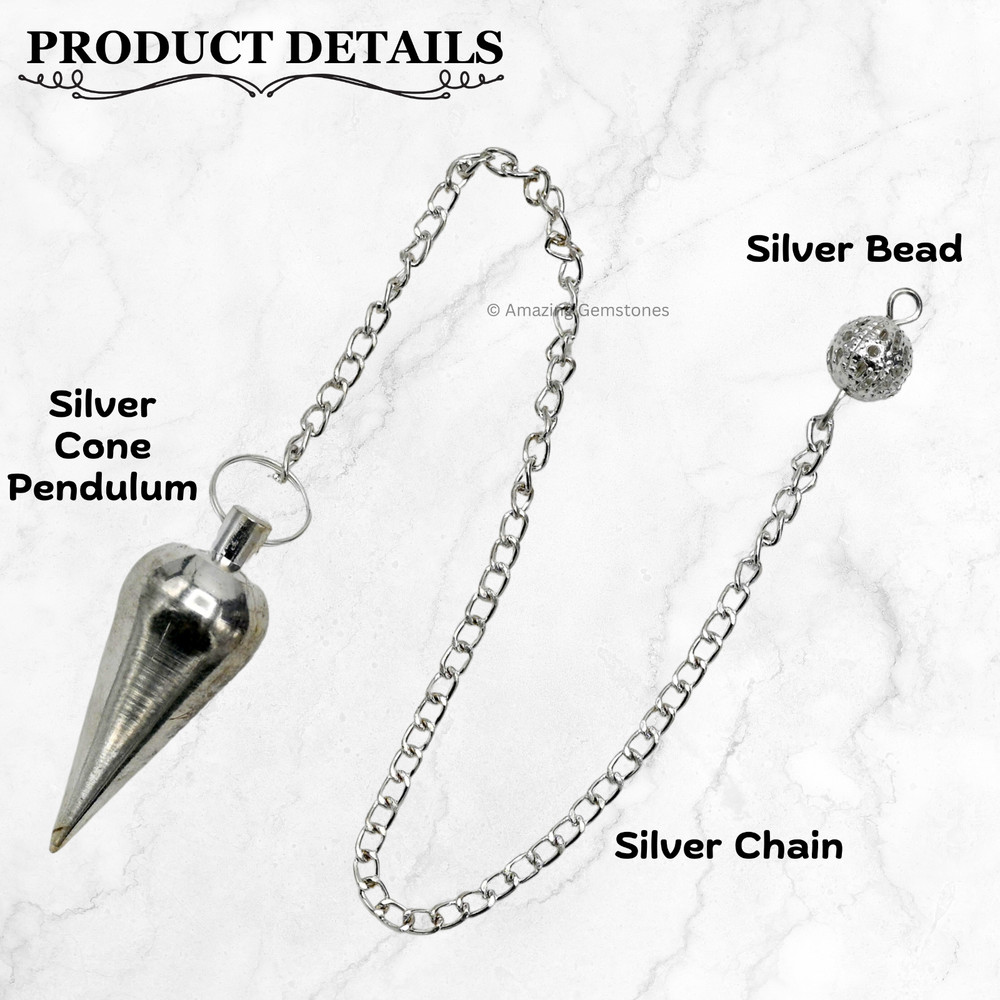 Metal Silver Cone Steel Copper Pendulum for Divination
