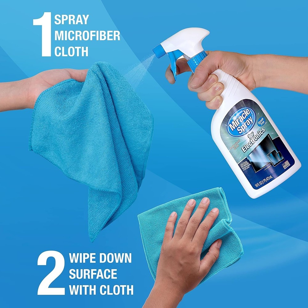 MiracleSpray for Electronics Cleaning, Safe Multisurface Cleaner for Any TV, ...