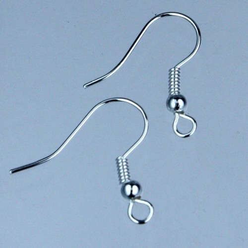 Earrings Hooks Silver Fishhook 18 x18mm-50pcs.