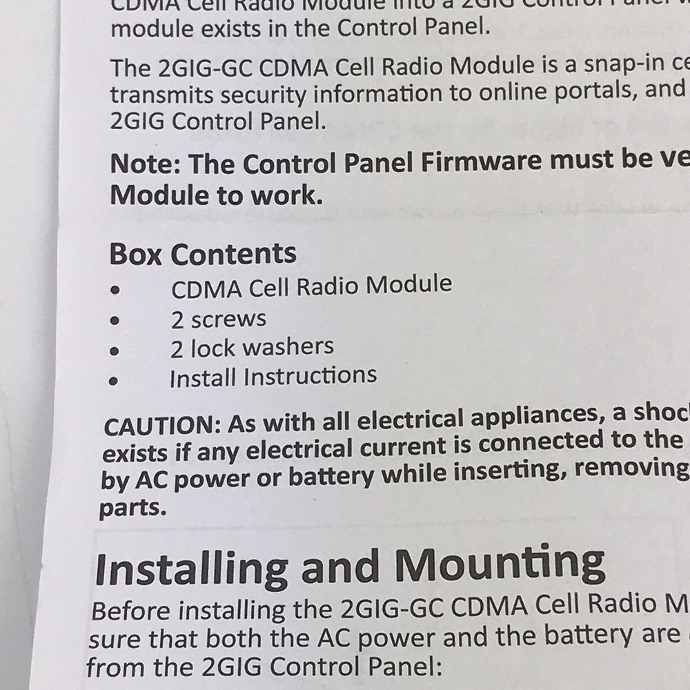 New Linear 2GIG-GCCDMV-A CDMA Cellular Telephone Module New