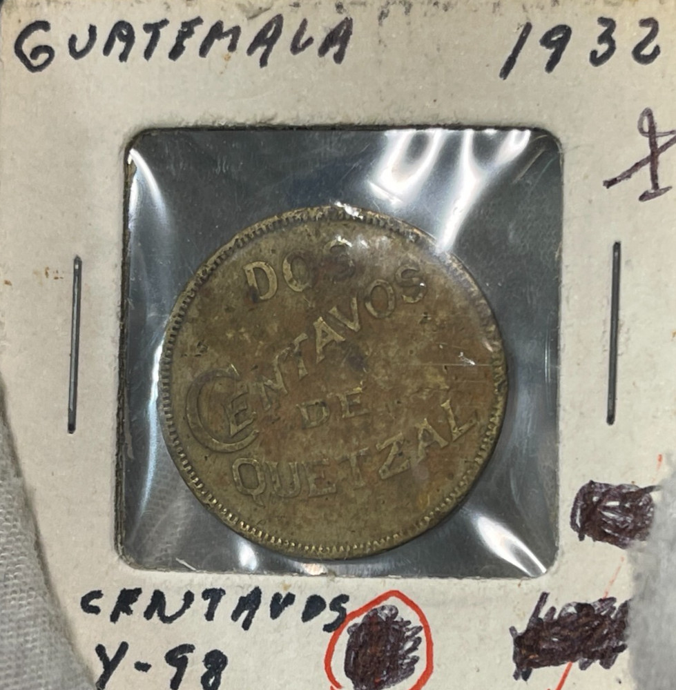 1932 Guatemala 2 Centavos Coin