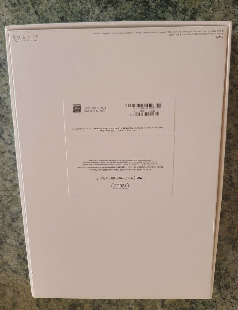 Empty Box Only iPad 7th Generation 128GB Space Gray Model A2197 - MW772LL/A