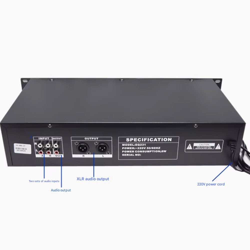 EQ231 Balanced output 50 segment EQ stereo equalizer professional spectrum