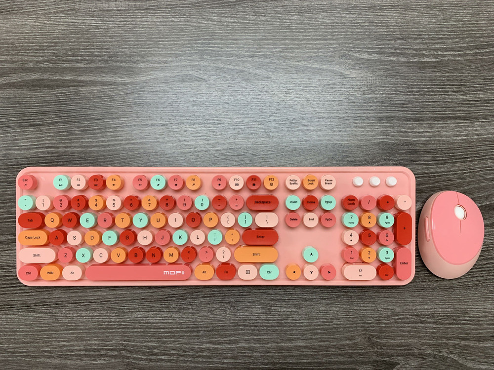 Mofii Charming Colorful Wireless Keyboard and Mouse set for PC/Laptop/Mac