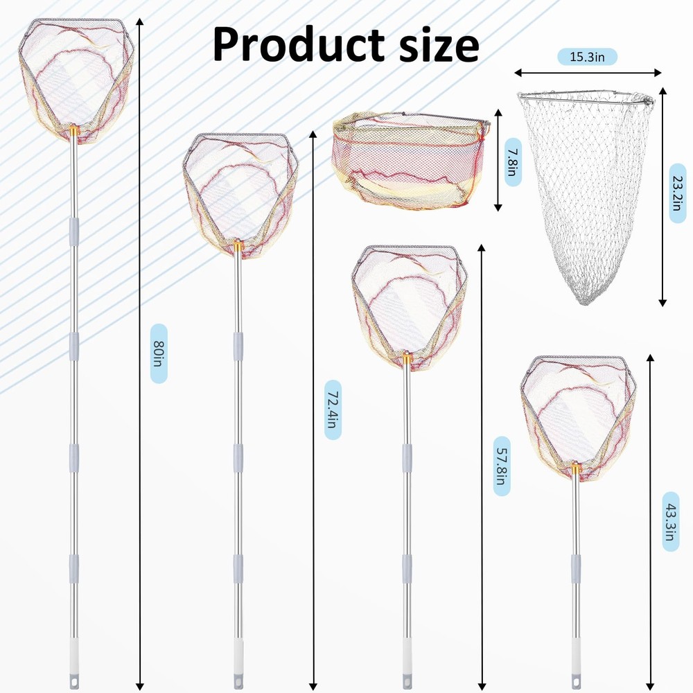 Chicken Catching Net Set – 2 Nets with Adjustable 74 Inch Pole, Lightweight B...