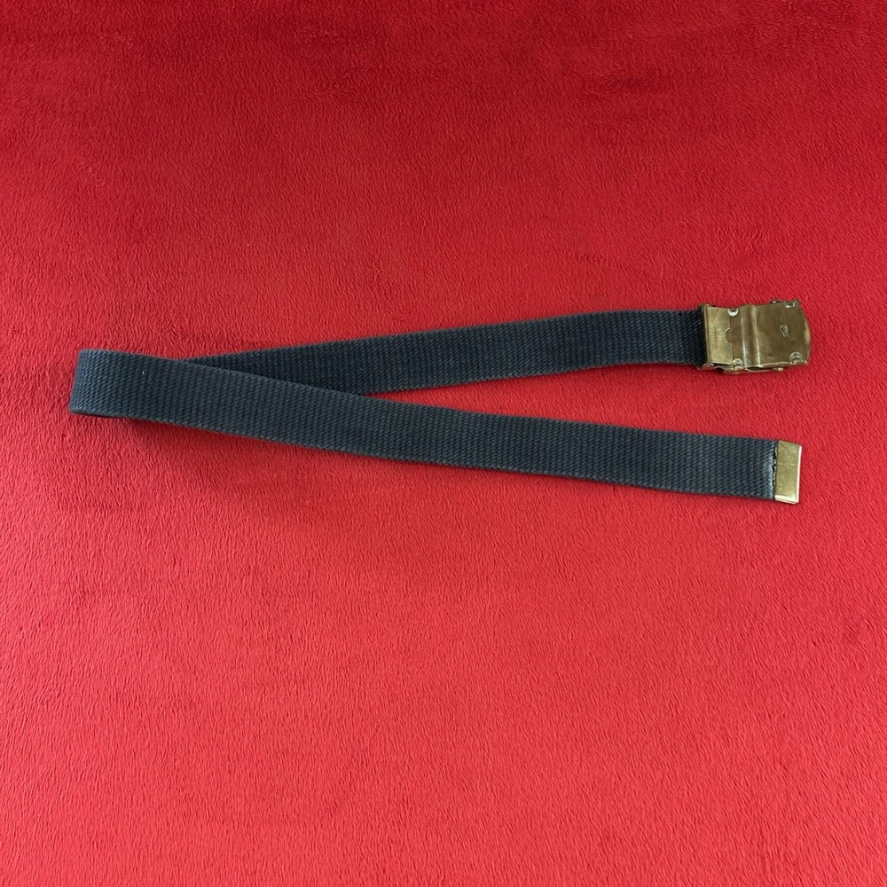WW2 US Navy Enlisted Uniform Web Belt ~ Solid Brass Buckle USN WWII Trouser