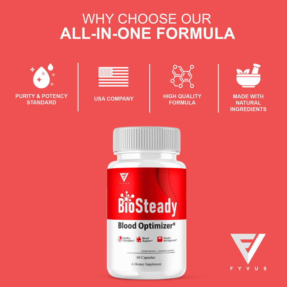 (3 Pack) BioSteady Blood Optimizer, Bio Steady Advanced Formula (180 Capsules)