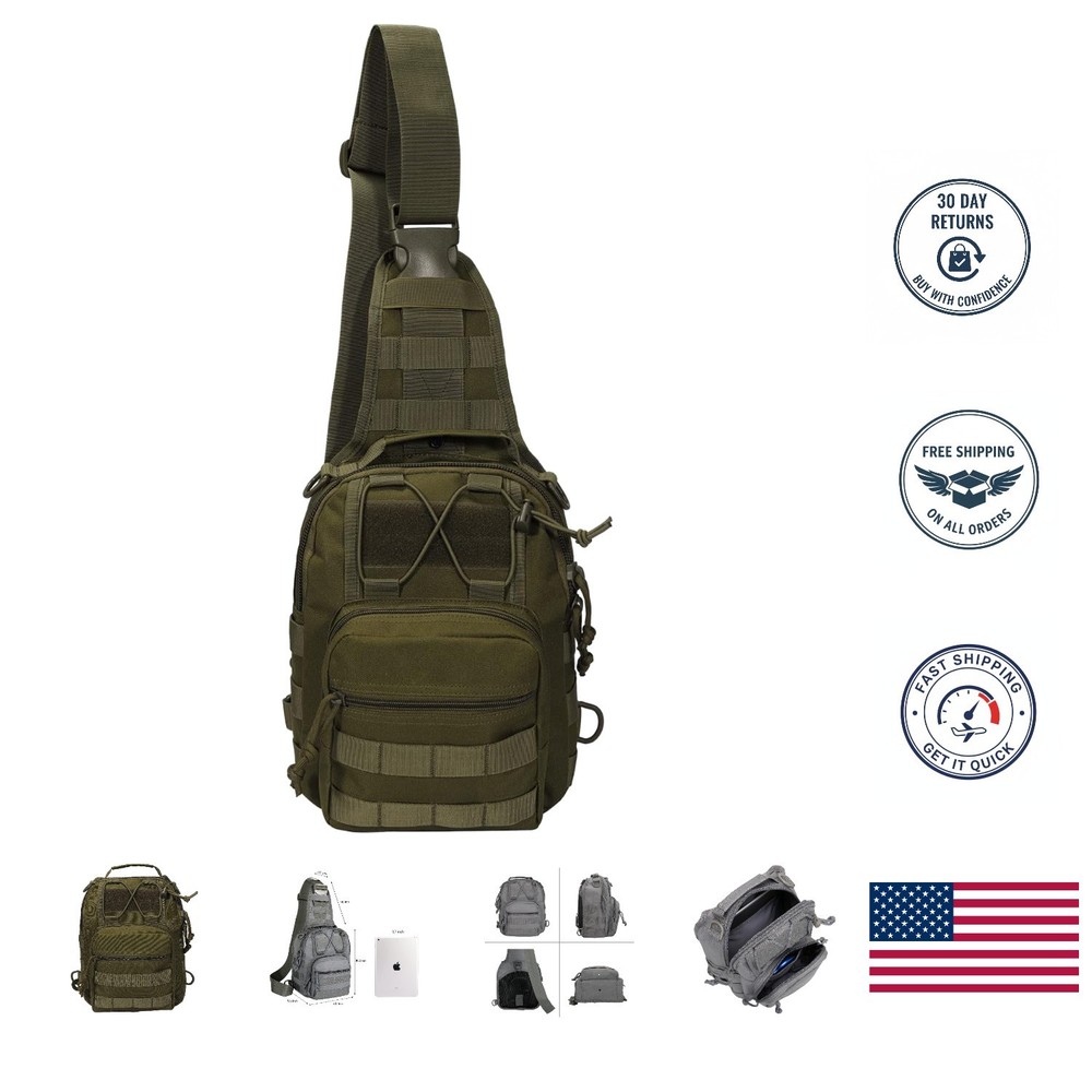 MOLLE-Compatible Tactical Satchel - Compact Waterproof Design for Essentials