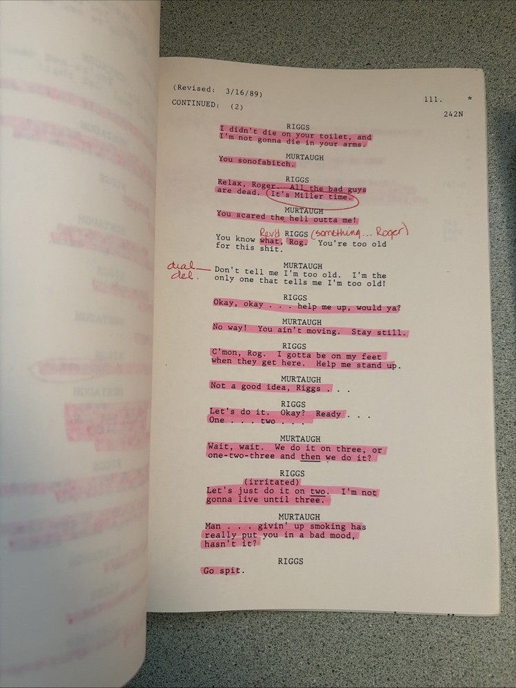 1989 LETHAL WEAPON 2 Movie Script + Production Notes Screenplay Shane Black