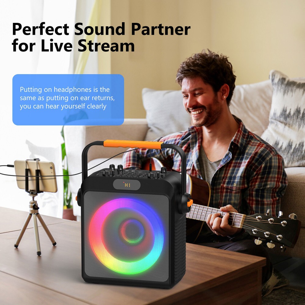Karaoke Machine with Wireless Microphone,Home BBQ Party Music Singing Speaker