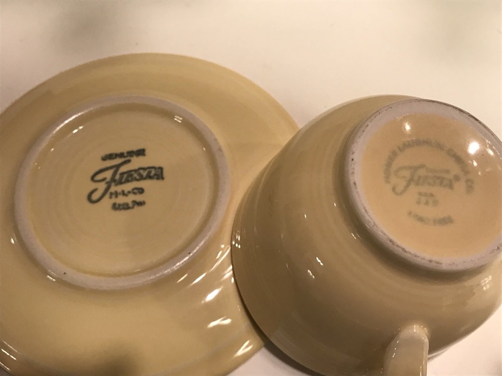 Fiestaware Yellow Cups and Saucers